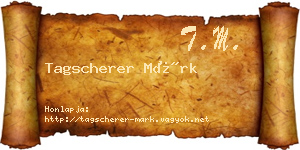 Tagscherer Márk névjegykártya